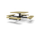 Black & Sand Wabash Valley Signature Square Pedestal Picnic Table, Diamond, Standard - 4 Seats - Inground - 40 Inch, in plastisol-coated steel, model SG215D, expanded metal table
