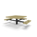 Black & Sand Wabash Valley Signature Square Pedestal Picnic Table, Diamond, Standard - ADA Accessible - Inground - 46 Inch, in plastisol-coated steel, model SG235D, ada accessible table