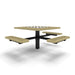 Black & Sand Wabash Valley Signature Square Pedestal Picnic Table, Diamond, Chessboard - ADA Accessible - Inground - 46 Inch, in plastisol-coated steel, model SP230D, chess and checkers table