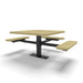 Black & Sand Wabash Valley Signature Square Pedestal Picnic Table, Perforated, Standard - ADA Accessible - Surface Mount - 46 Inch, in plastisol-coated steel, model SG234P, business patio furniture