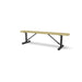 Black & Sand Wabash Valley Signature Steel Backless Bench, Diamond, 6' Portable with braced legs, sand seat on a black frame, plastisol-coated steel, commercial seating bench