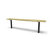 Black & Sand Wabash Valley Signature Steel Backless Bench, Perforated, 6' Inground posts, sand seat on a black frame, plastisol-coated steel, outdoor bench without back