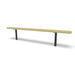 Black & Sand Wabash Valley Signature Steel Backless Bench, Perforated, 8' Inground posts, sand seat on a black frame, plastisol-coated steel, outdoor bench without back