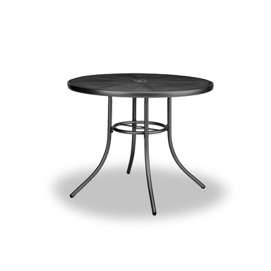 Black 36 inch Sullivan round steel mesh patio table, powder-coated steel, model SU2I38P, outdoor patio table