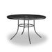 Black 48 inch Sullivan round steel mesh patio table, powder-coated steel, model SU2G38P, outdoor patio table