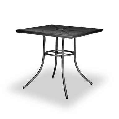 Black 30 inch Sullivan square steel mesh patio table, powder-coated steel, model SU2X38P, steel patio table