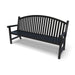 Black Wabash Valley Arch Yorktown Aluminum Bench, arched vertical slat back, powder-coated aluminum, model YO1213C, arched bench