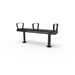 Black Wabash Valley Backless Transit Bench, 3 Armrests, 4 ft perforated steel seat on adjustable surface mount legs, model TR202P, street bench