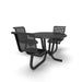 Black Wabash Valley Camino Round Dining Table, ADA Accessible, perforated plastisol top, three seats with backs, wheelchair side, surface mount, model CM230Q, picnic table with backrest