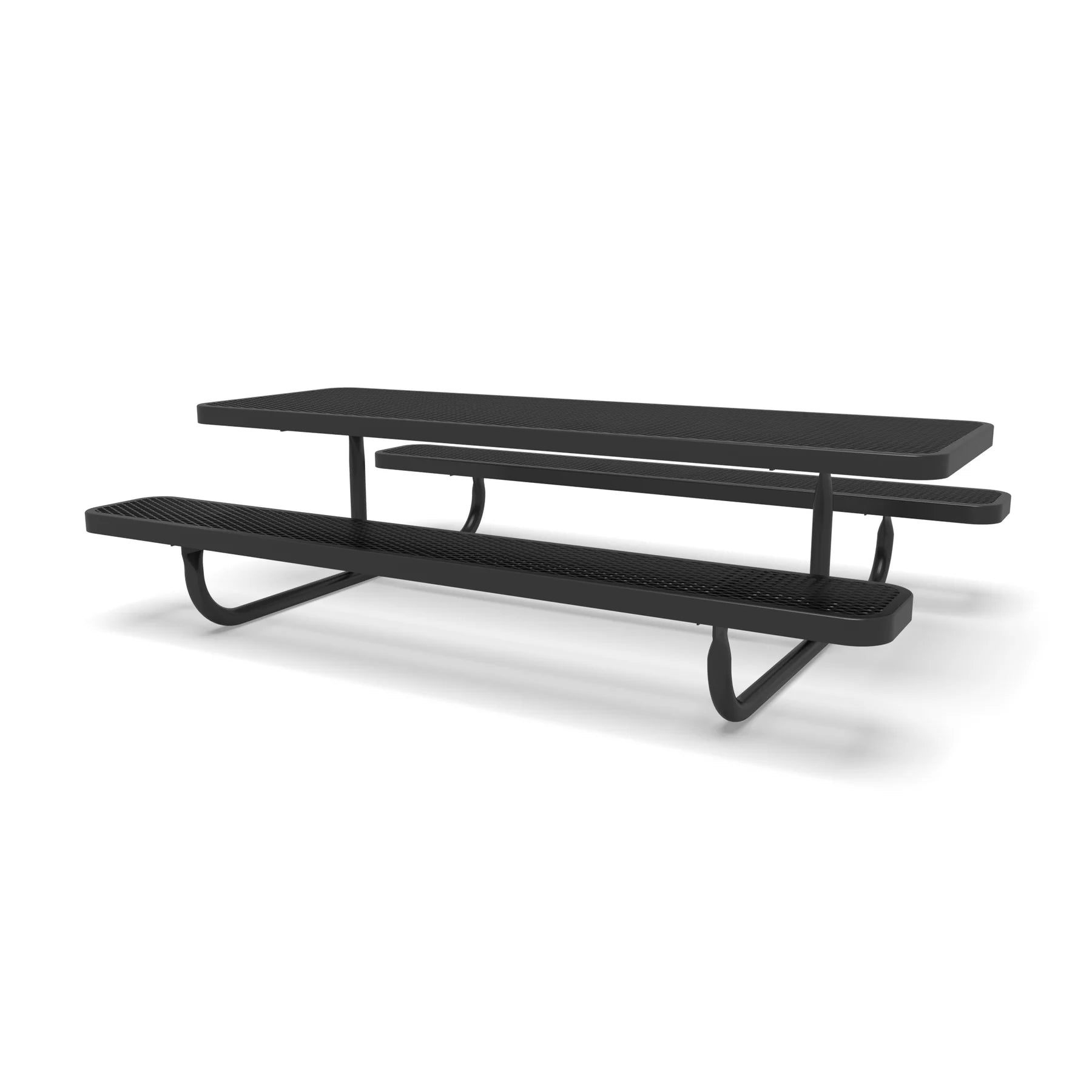 Black Wabash Valley Children's Signature Diamond Metal Portable Picnic Table in plastisol-coated steel, a kids table with benches