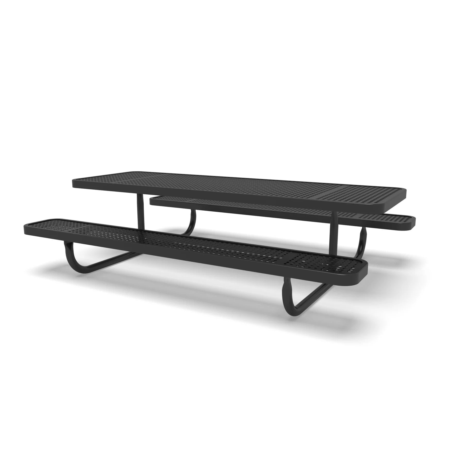 Black Wabash Valley Children's Signature Perforated Metal Portable Picnic Table in plastisol-coated steel, a kids metal picnic table