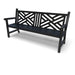 Black Wabash Valley Chippendale Yorktown Aluminum Bench, Chippendale lattice back, powder-coated aluminum, model YO1313C, chippendale outdoor bench
