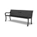 Black Wabash Valley Covington Memorial Bench, square perforated steel seat, cast aluminum frame, plaque on the backrest, model COJ111C, personalized memorial bench