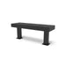 Black Wabash Valley Designer traditional backless steel park bench with surface mount legs and a slatted plastisol coated seat