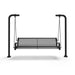 Black Wabash Valley Estate Diamond Swing Bench, front view, plastisol-coated steel seat on inground posts, outdoor swing for adults
