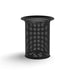 Black Wabash Valley Flared Commercial Trash Receptacle, Perforated, plastisol coated steel with a flared top, model FR400P, outdoor trash receptacle