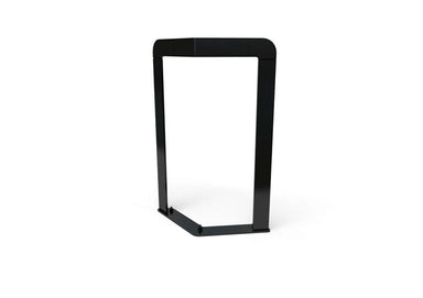 Black Wabash Valley Liberty Bike Rack, powder-coated steel frame bent at the center, surface mount, model LB105N, black bike rack