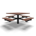 Black Wabash Valley Rinnova Square Picnic Table, 4 Seats, Surface Mount, Cedar recycled plastic planks, food court table