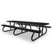 Black Wabash Valley Shelter Signature 10 ft Diamond Metal Portable Picnic Table in plastisol-coated steel, a long picnic table with a third center leg