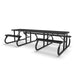 Black Wabash Valley Signature Side by Side ADA Accessible 10 ft Diamond Portable Picnic Table in plastisol-coated steel, a 10 foot picnic table with a wheelchair slot