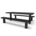 Black Wabash Valley Signature Multi-Pedestal 6 ft Perforated Inground Picnic Table in plastisol-coated steel, model SG205P, bulk picnic tables