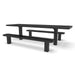 Black Wabash Valley Signature Multi-Pedestal 8 ft ADA Accessible Diamond Inground Picnic Table in plastisol-coated steel, open at both ends for wheelchair seating, model SG207D, handicap accessible picnic table