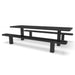 Black Wabash Valley Signature Multi-Pedestal 8 ft Diamond Inground Picnic Table in plastisol-coated steel, model SG206D, public picnic tables