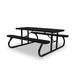 Black Wabash Valley Signature Portable Picnic Table, black top, seats and frame, 6' Standard, Perforated pattern, lunch tables for schools