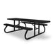 Black Wabash Valley Signature Portable Picnic Table, black top, seats and frame, 8' ADA Accessible, Diamond pattern, outdoor school lunch tables