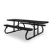 Black Wabash Valley Signature Portable Picnic Table, black top, seats and frame, 8' ADA Accessible, Perforated pattern, lunch tables for schools