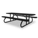 Black Wabash Valley Signature Portable Picnic Table, black top, seats and frame, 8' Standard, Perforated pattern, vinyl coated picnic tables