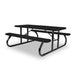 Black Wabash Valley Signature Portable Picnic Table, black top, seats and frame, Standard seating, Diamond pattern, coated picnic tables