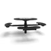 Black Wabash Valley Signature Round Pedestal Picnic Table, Diamond, Chessboard - ADA Accessible - Inground, in plastisol-coated steel, model SP215D, park chess table