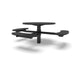 Black Wabash Valley Signature Round Pedestal Picnic Table, Perforated, Standard - ADA Accessible - Inground, in plastisol-coated steel, model SG250P, commercial patio furniture