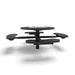 Black Wabash Valley Signature Round Pedestal Picnic Table, Perforated, Chessboard - 4 Seats - Inground, in plastisol-coated steel, model SP210P, outdoor chess board