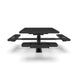 Black Wabash Valley Signature Square Pedestal Picnic Table, Diamond, Standard - 4 Seats - Surface Mount - 46 Inch, in plastisol-coated steel, model SG229D, patio furniture for business