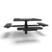 Black Wabash Valley Signature Square Pedestal Picnic Table, Perforated, Chessboard - ADA Accessible - Inground - 46 Inch, in plastisol-coated steel, model SP230P, outdoor checkers table