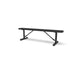 Black Wabash Valley Signature Steel Backless Bench, Diamond, 6' Portable with braced legs, all black, plastisol-coated steel, outdoor bench without back