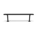 Black Wabash Valley Signature Steel Backless Bench, Diamond, 6' Surface Mount base plates, all black, plastisol-coated steel, outdoor seating bench