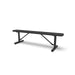 Black Wabash Valley Signature Steel Backless Bench, Perforated, 6' Portable with braced legs, all black, plastisol-coated steel, commercial seating bench