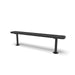 Black Wabash Valley Signature Steel Backless Bench, Perforated, 6' Surface Mount base plates, all black, plastisol-coated steel, walkway bench