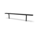Black Wabash Valley Signature Steel Backless Bench, Diamond, 8' Inground posts, all black, plastisol-coated steel, outdoor bench without back