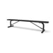 Black Wabash Valley Signature Steel Backless Bench, Diamond, 8' Portable with braced legs, all black, plastisol-coated steel, 96 inch bench
