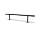 Black Wabash Valley Signature Steel Backless Bench, Diamond, 8' Surface Mount base plates, all black, plastisol-coated steel, team bench