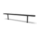 Black Wabash Valley Signature Steel Backless Bench, Perforated, 8' Inground posts, all black, plastisol-coated steel, commercial seating bench