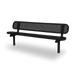 Black Wabash Valley Signature Steel Bench, Perforated seat and back, Inground legs, inground bench