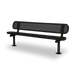 Black Wabash Valley Signature Steel Bench, Perforated seat and back, Surface Mount base plates, perforated metal bench