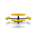 Black & Yellow Wabash Valley Signature Round Pedestal Picnic Table, Diamond, Standard - ADA Accessible - Inground, in plastisol-coated steel, model SG250D, ada compliant table