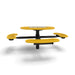 Black & Yellow Wabash Valley Signature Round Pedestal Picnic Table, Diamond, Chessboard - ADA Accessible - Inground, in plastisol-coated steel, model SP215D, outdoor chess board