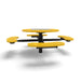 Black & Yellow Wabash Valley Signature Round Pedestal Picnic Table, Perforated, Chessboard - 4 Seats - Inground, in plastisol-coated steel, model SP210P, park chess table